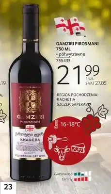 Selgros Wino czerwone Gamziri Pirosmani oferta