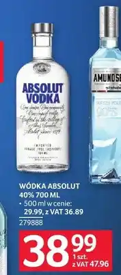 Selgros Wódka Absolut 40% oferta