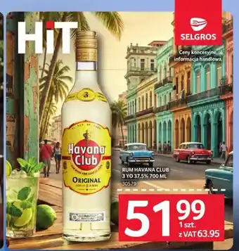 Selgros Rum Havana Club 3 YO 37,5% oferta