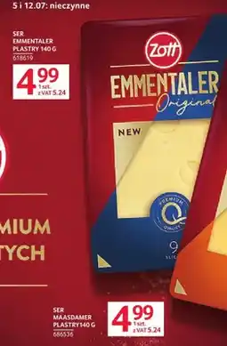Selgros Ser Emmentaler plastry Zott oferta