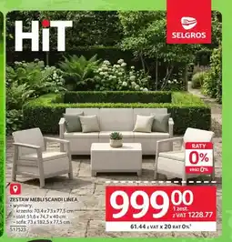 Selgros Zestaw mebli Scandi Linea oferta