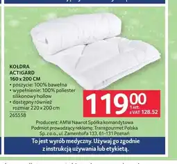 Selgros Kołdra Actigard 160x200 cm oferta