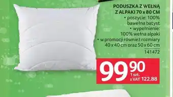 Selgros Poduszka z wełną z alpaki 70x80 cm oferta