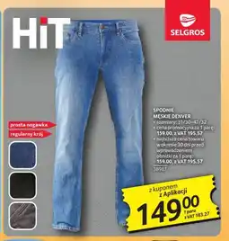 Selgros Spodnie męskie Denver oferta