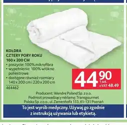 Selgros Kołdra Cztery Pory Roku 160x200 cm oferta