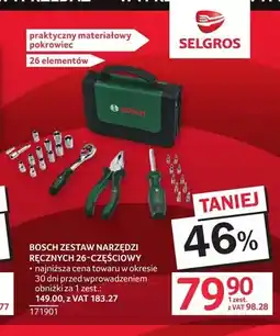 Selgros Zestaw narzędzi ręcznych Bosch oferta