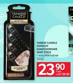 Selgros Zapach samochodowy Yankee Candle Vent Stick oferta