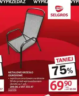 Selgros Metalowe krzesło ogrodowe oferta
