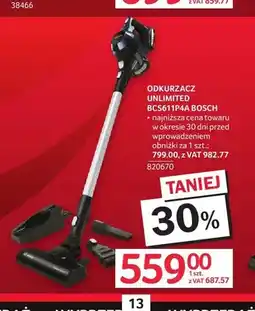 Selgros Odkurzacz pionowy Bosch Unlimited oferta