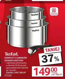 Selgros Komplet 3 garnków Tefal Ingenio Emotion oferta