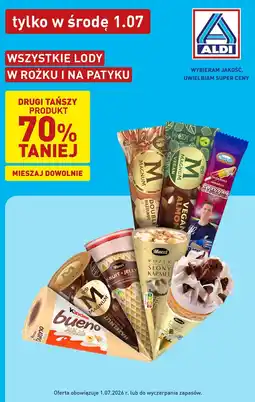 ALDI Wszystkie lody w rożku i na patyku oferta