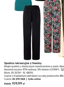 Tchibo Spodnie rekreacyjne z tkaniny z tropikalnym nadrukiem oferta