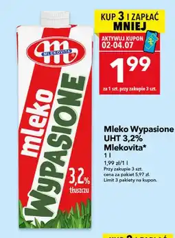 Lewiatan Mleko UHT Wypasione 3,2% Mlekovita oferta