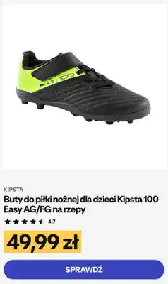 Decathlon Buty do piłki nożnej dla dzieci Kipsta 100 Easy AG/FG na rzepy oferta
