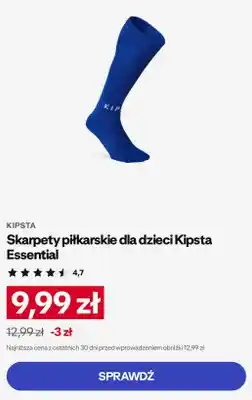 Decathlon Skarpety piłkarskie dla dzieci Kipsta Essential oferta