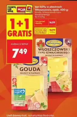 Biedronka Ser żółty w plastrach Włoszczowa, opak. 400 g oferta