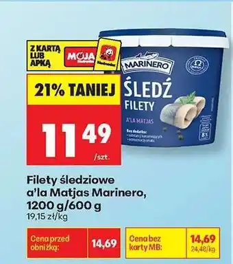 Biedronka Filety śledziowe a'la Matjas Marinero 1200 g / 600 g oferta