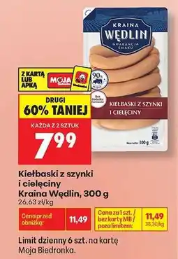 Biedronka Kiełbaski z szynki i cielęciny Kraina Wędlin , 300 g oferta