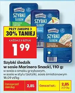 Biedronka Szybki śledzik w sosie Marinero Snack, 110 g oferta