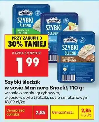 Biedronka Szybki śledzik w sosie Marinero Snack, 110 g oferta