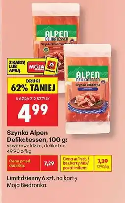 Biedronka Szynka Alpen Delikatessen oferta