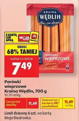 Biedronka Parówki wieprzowe Kraina Wędlin 700 g oferta
