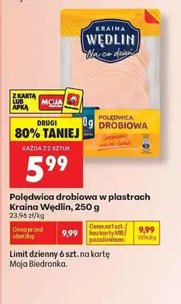 Biedronka Polędwica drobiowa w plastrach Kraina Wędlin, 250 g oferta