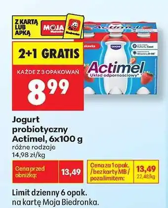Biedronka Jogurt probiotyczny Actimel, 6x100 g oferta