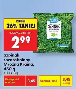 Biedronka Szpinak rozdrobniony Mroźna Kraina 450 g oferta