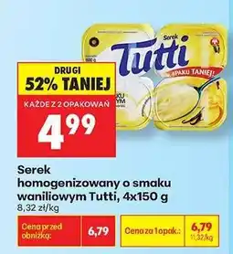 Biedronka Serek homogenizowany o smaku waniliowym Tutti 4x150 g oferta