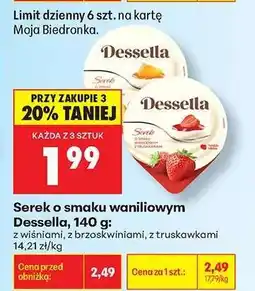 Biedronka Serek o smaku waniliowym Dessella, 140 g oferta