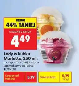 Biedronka Lody w kubku Marletto, 250 ml oferta