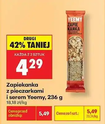 Biedronka Zapiekanka z pieczarkami i serem Yeemy, 236 g oferta