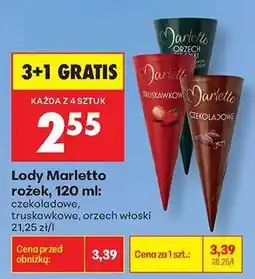Biedronka Lody Marletto rożek 120 ml oferta