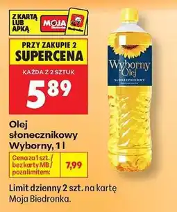 Biedronka Olej słonecznikowy Wyborny, 1 l oferta