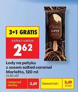 Biedronka Lody na patyku z sosem salted caramel Marletto, 120 ml oferta