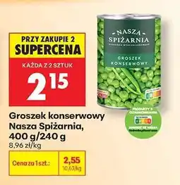 Biedronka Groszek konserwowy Nasza Spiżarnia 400 g / 240 g oferta