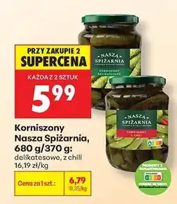 Biedronka Korniszony Nasza Spiżarnia, 680 g/370 g oferta
