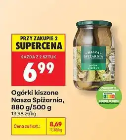 Biedronka Ogórki kiszone Nasza Spiżarnia 880 g 500 g oferta