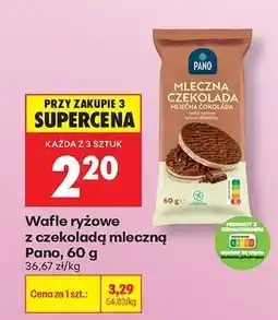 Biedronka Wafle ryżowe z czekoladą mleczną Pano, 60 g oferta