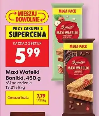 Biedronka Maxi Wafelki Bonitki, 450 g oferta