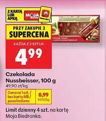 Biedronka CZEKOLADA NUSSBEISSER 100 G oferta
