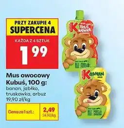 Biedronka Mus owocowy Kubuś, 100 g oferta