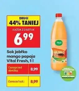 Biedronka Sok jabłko mango papaja Vital Fresh, 1 l oferta