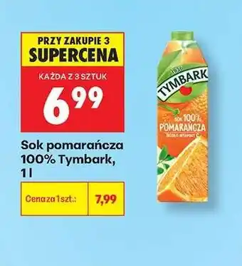 Biedronka Sok pomarańcza 100% Tymbark, 1 l oferta