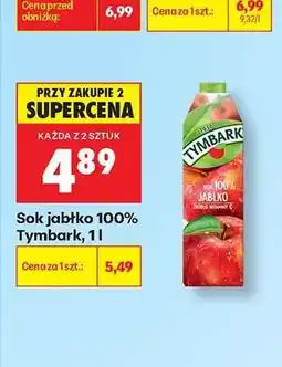 Biedronka Sok jabłko 100% Tymbark, 1 l oferta