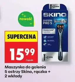 Biedronka Maszynka do golenia 5 ostrzy Skino, rączka + 2 wkłady oferta