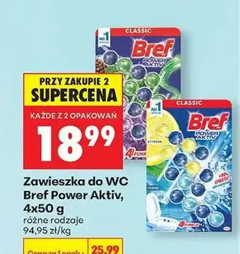 Biedronka Zawieszka do WC Bref Power Aktiv, 4x50 g oferta
