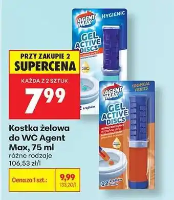 Biedronka Kostka żelowa do WC Agent Max, 75 ml oferta