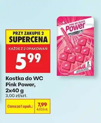 Biedronka Kostka do WC Pink Power, 2x40 g oferta